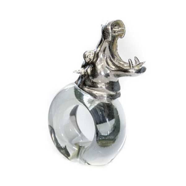 Napkin Ring Pewter - Hippo