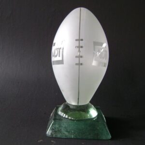 Recycled Glass Trophy - Rugby ball